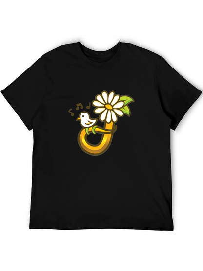 Bird Flower Music T-Shirt