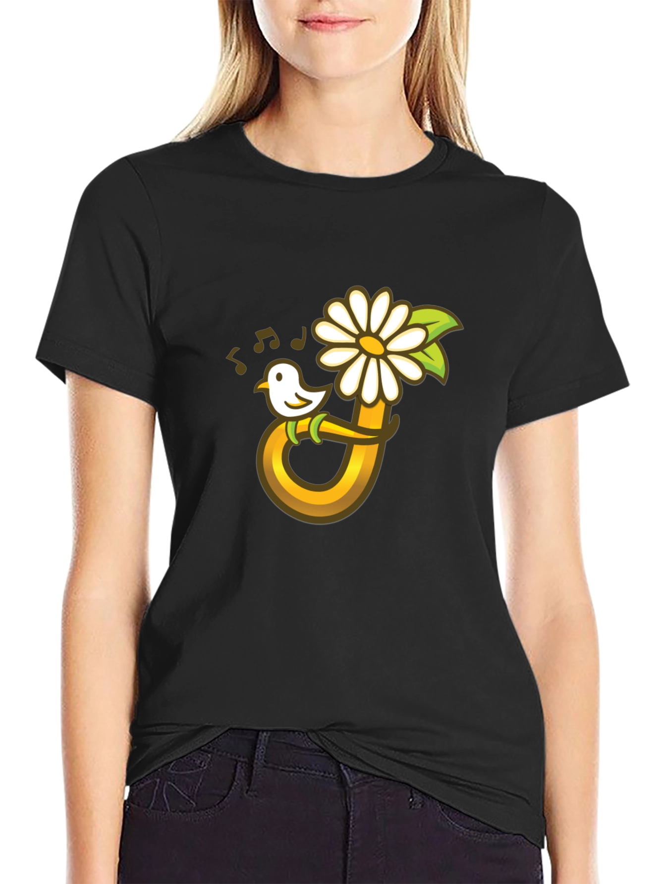 Bird Flower Music T-Shirt