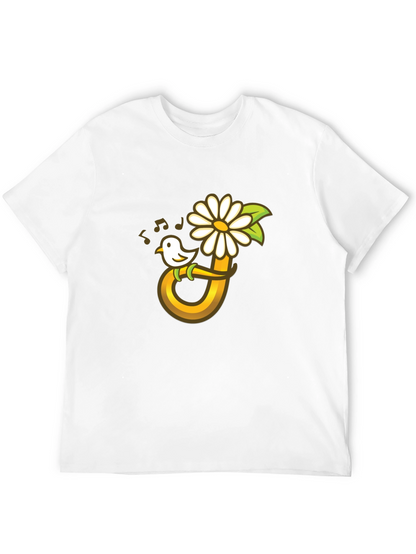 Bird Flower Music T-Shirt
