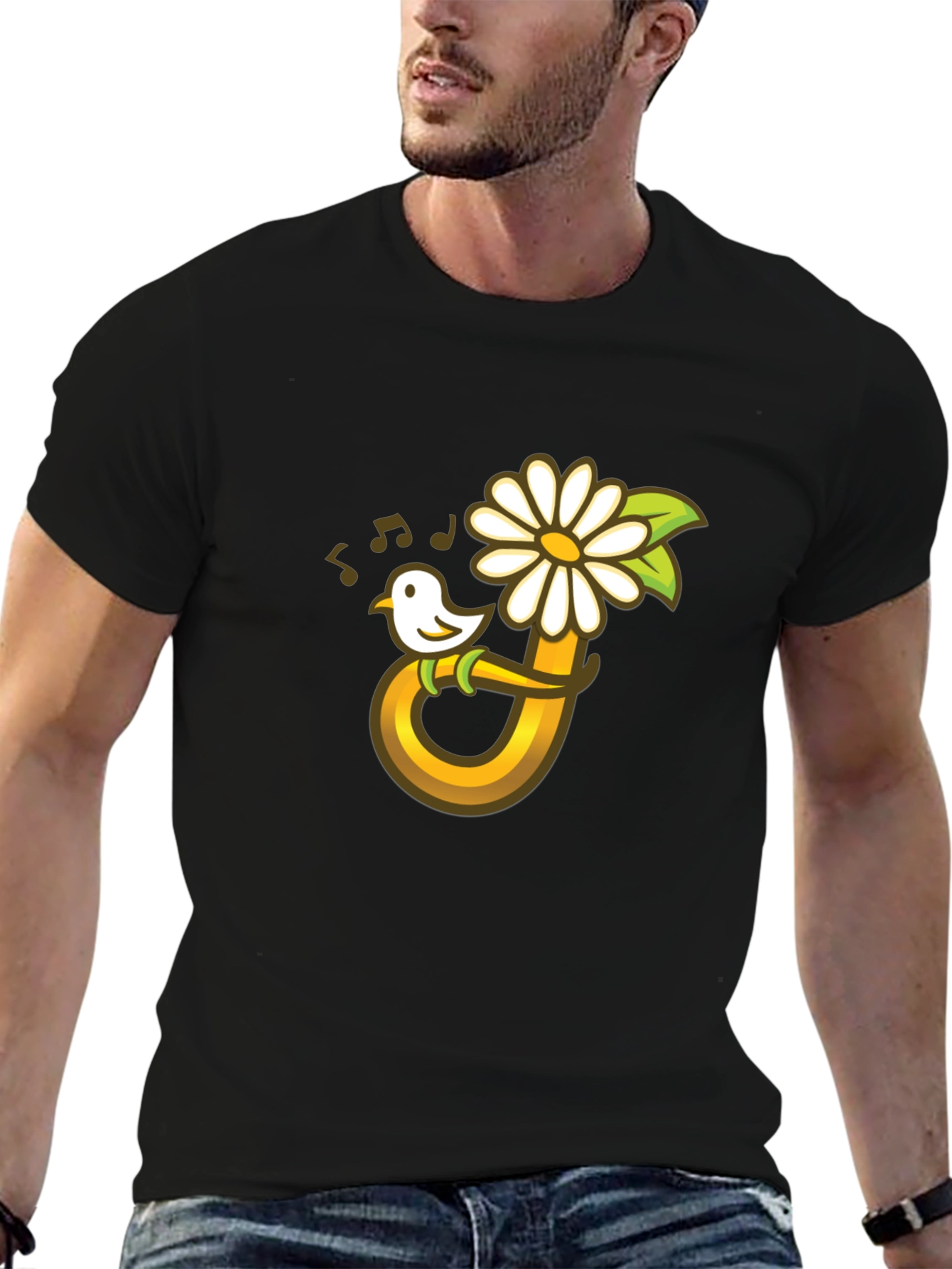 Bird Flower Music T-Shirt