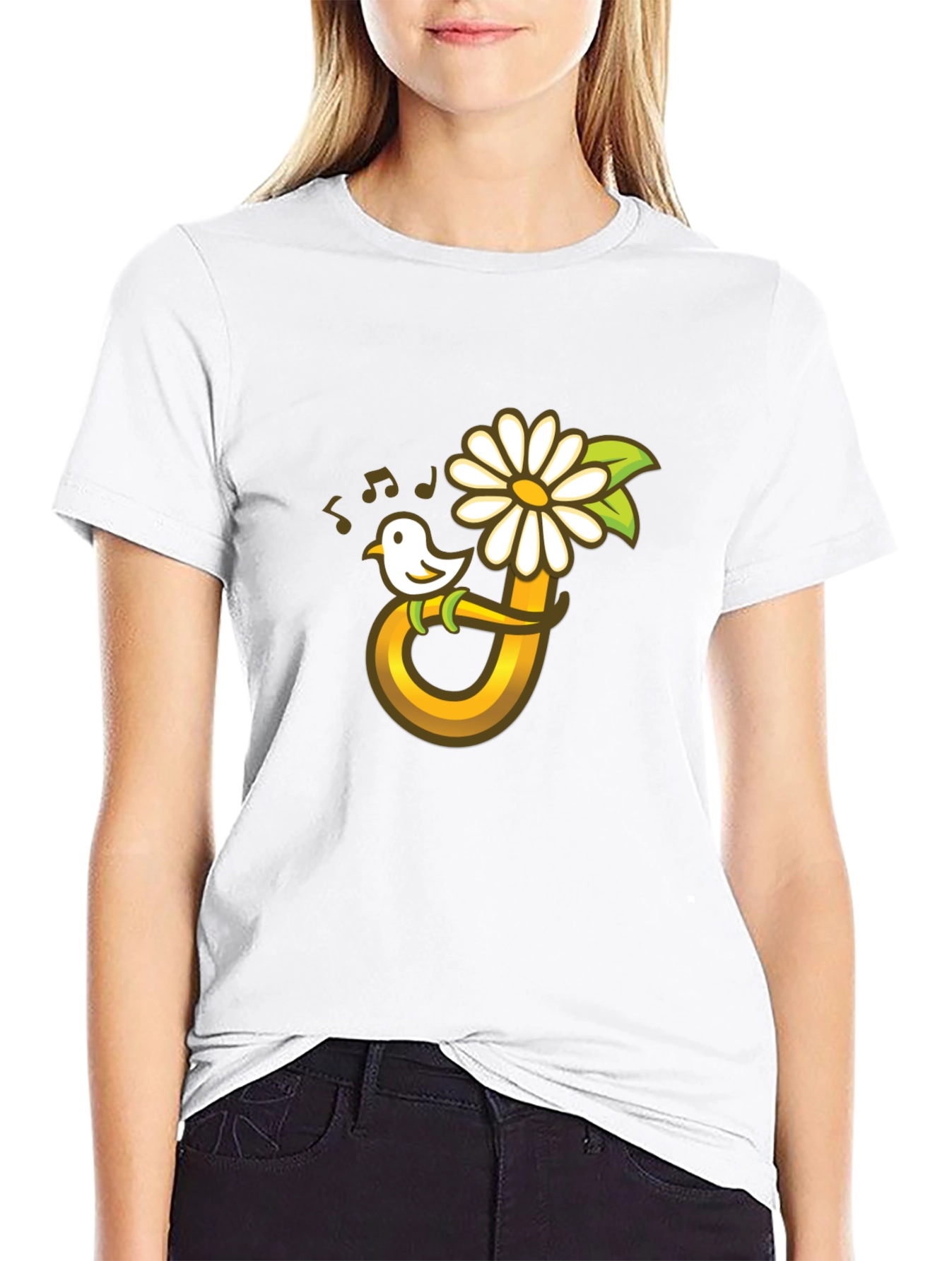 Bird Flower Music T-Shirt