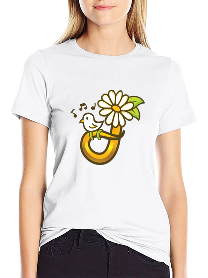 Bird Flower Music T-Shirt