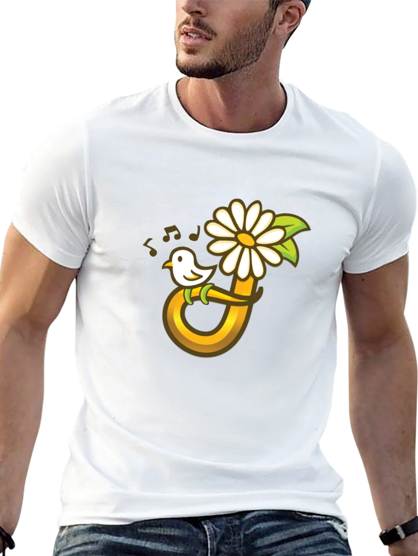 Bird Flower Music T-Shirt