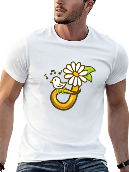 Bird Flower Music T-Shirt