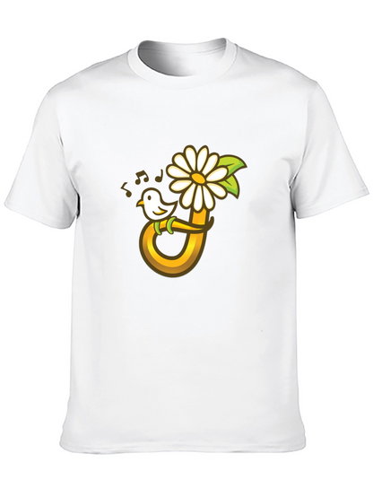 Bird Flower Music T-Shirt