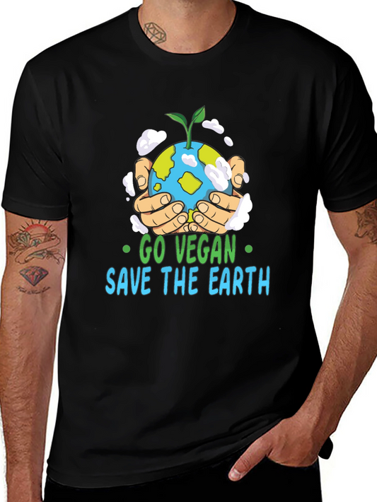 Go Vegan Save the Earth Graphic T-Shirt