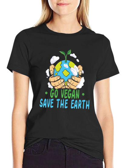 Go Vegan Save the Earth Graphic T-Shirt