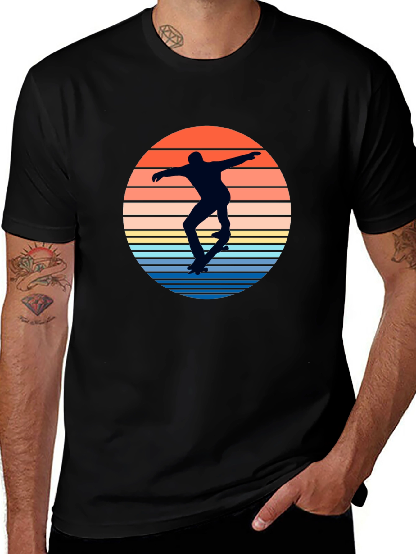 Skateboarder Sunset Graphic T-Shirt
