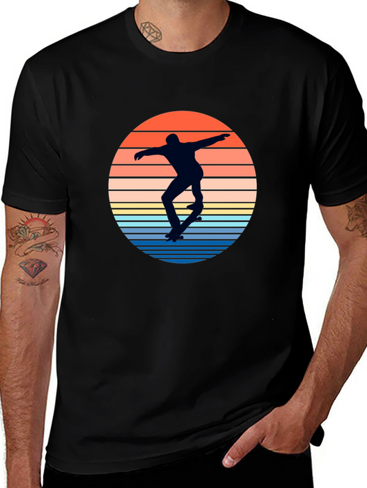 Skateboarder Sunset Graphic T-Shirt