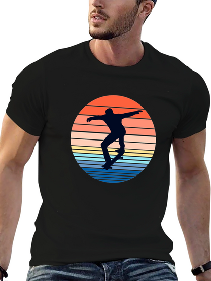 Skateboarder Sunset Graphic T-Shirt
