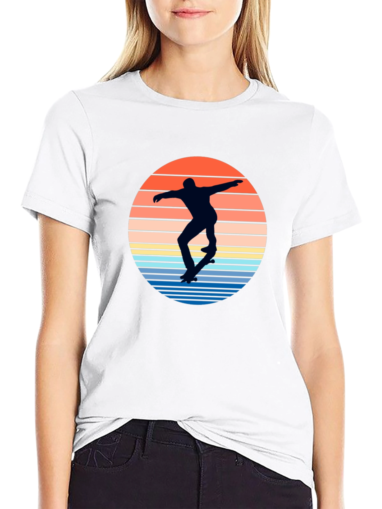 Skateboarder Sunset Graphic T-Shirt