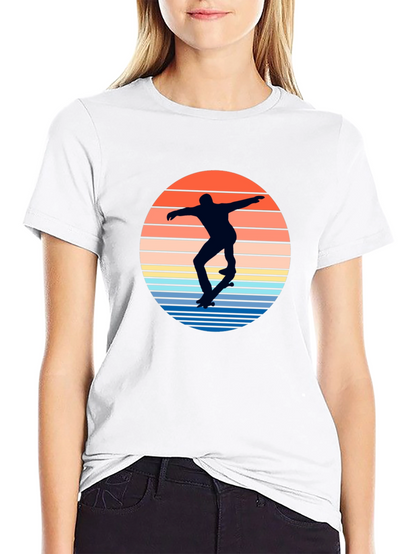 Skateboarder Sunset Graphic T-Shirt