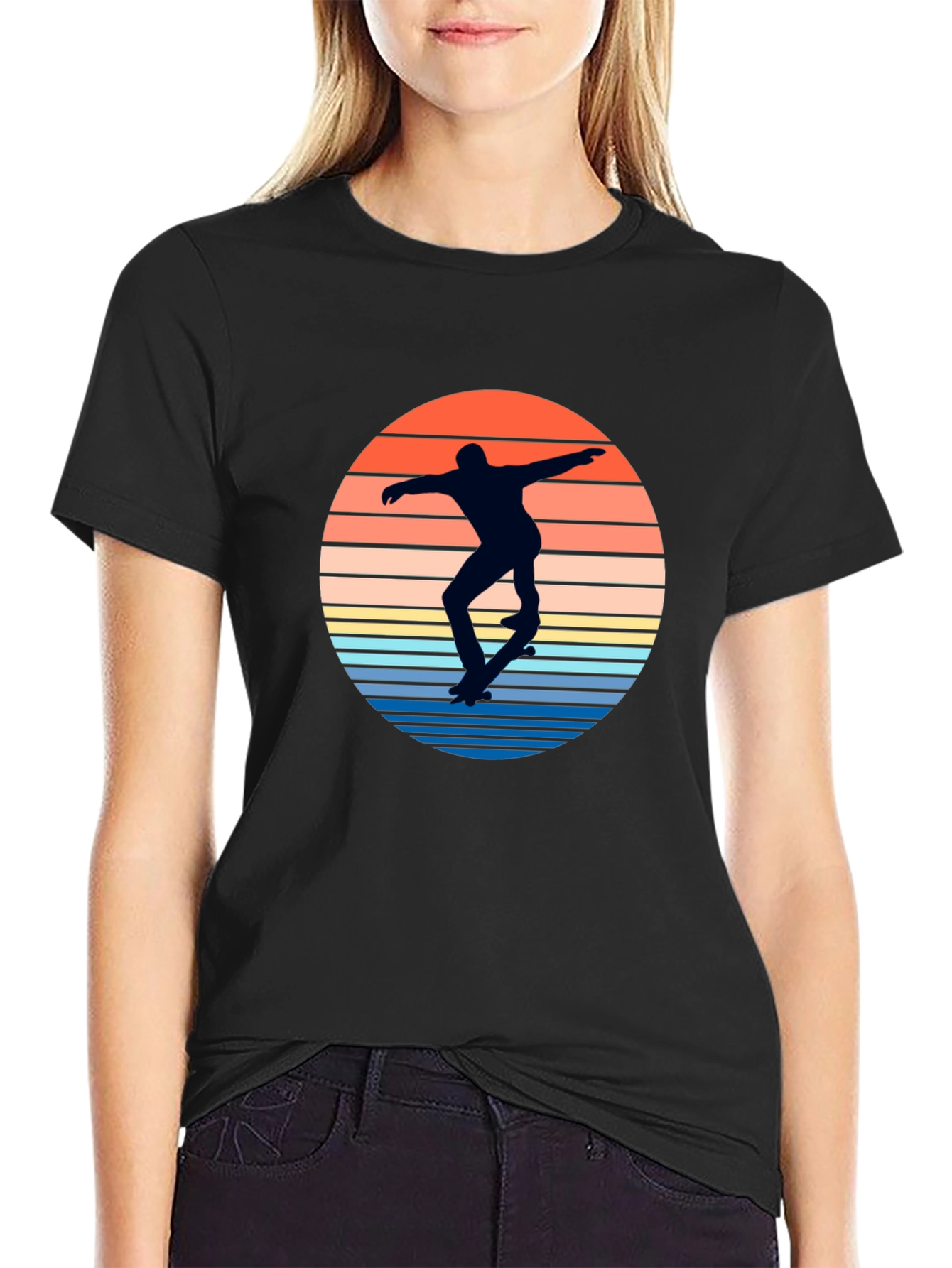 Skateboarder Sunset Graphic T-Shirt