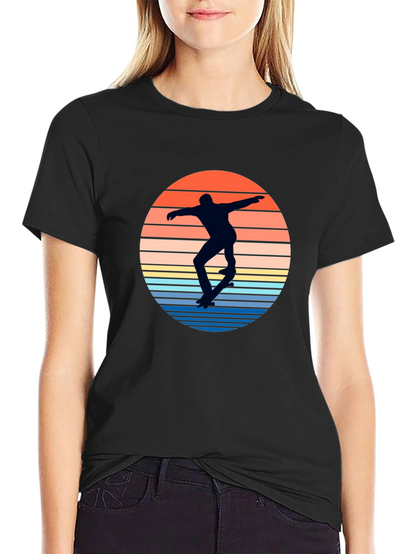 Skateboarder Sunset Graphic T-Shirt