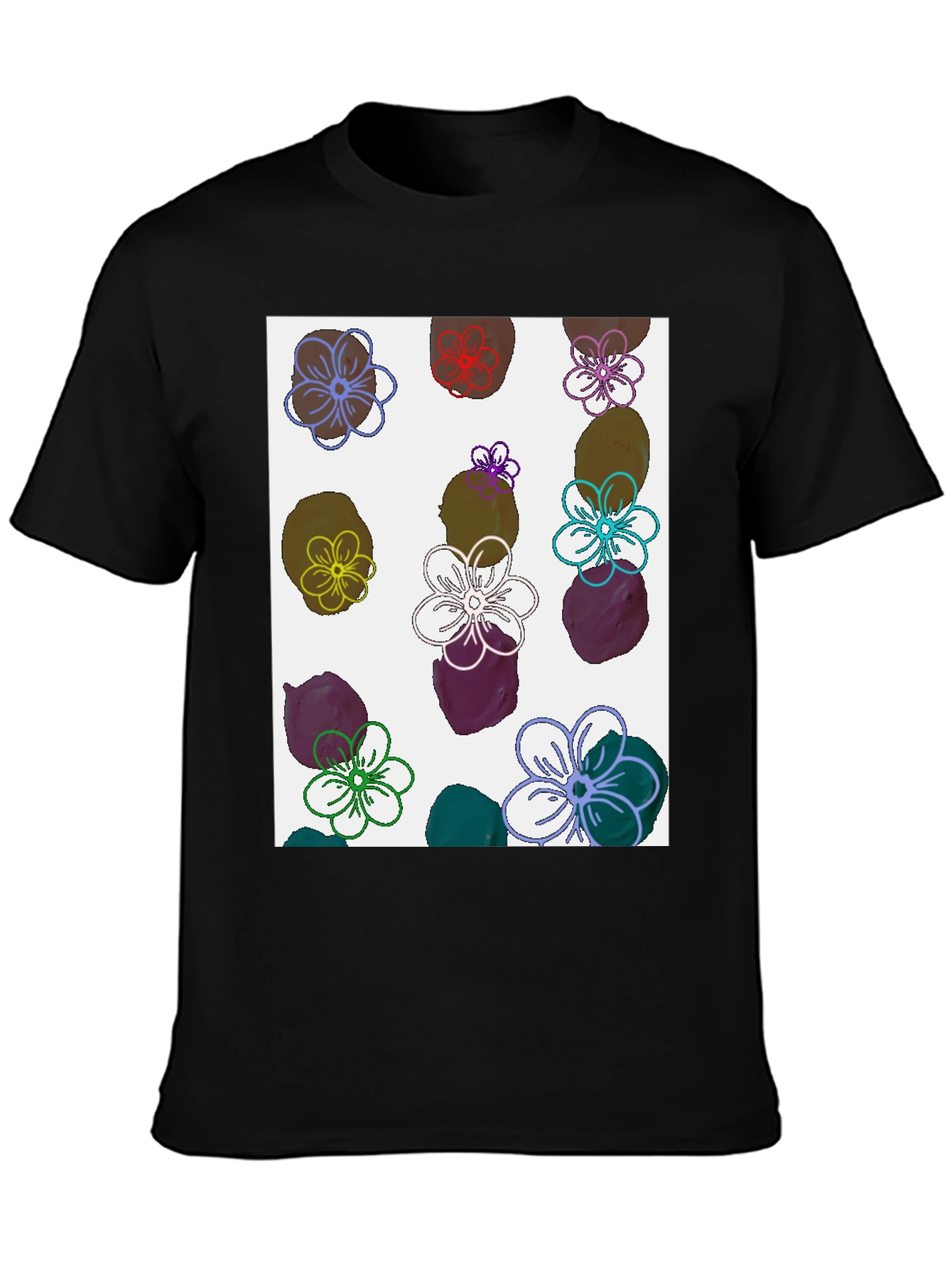 Floral Print T-Shirt - Modern Artistic Design