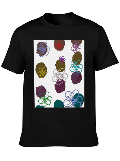 Floral Print T-Shirt - Modern Artistic Design