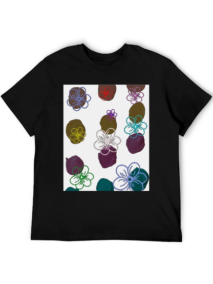 Floral Print T-Shirt - Modern Artistic Design