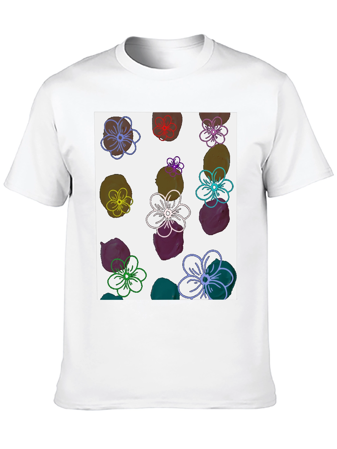 Floral Print T-Shirt - Modern Artistic Design