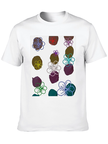Floral Print T-Shirt - Modern Artistic Design