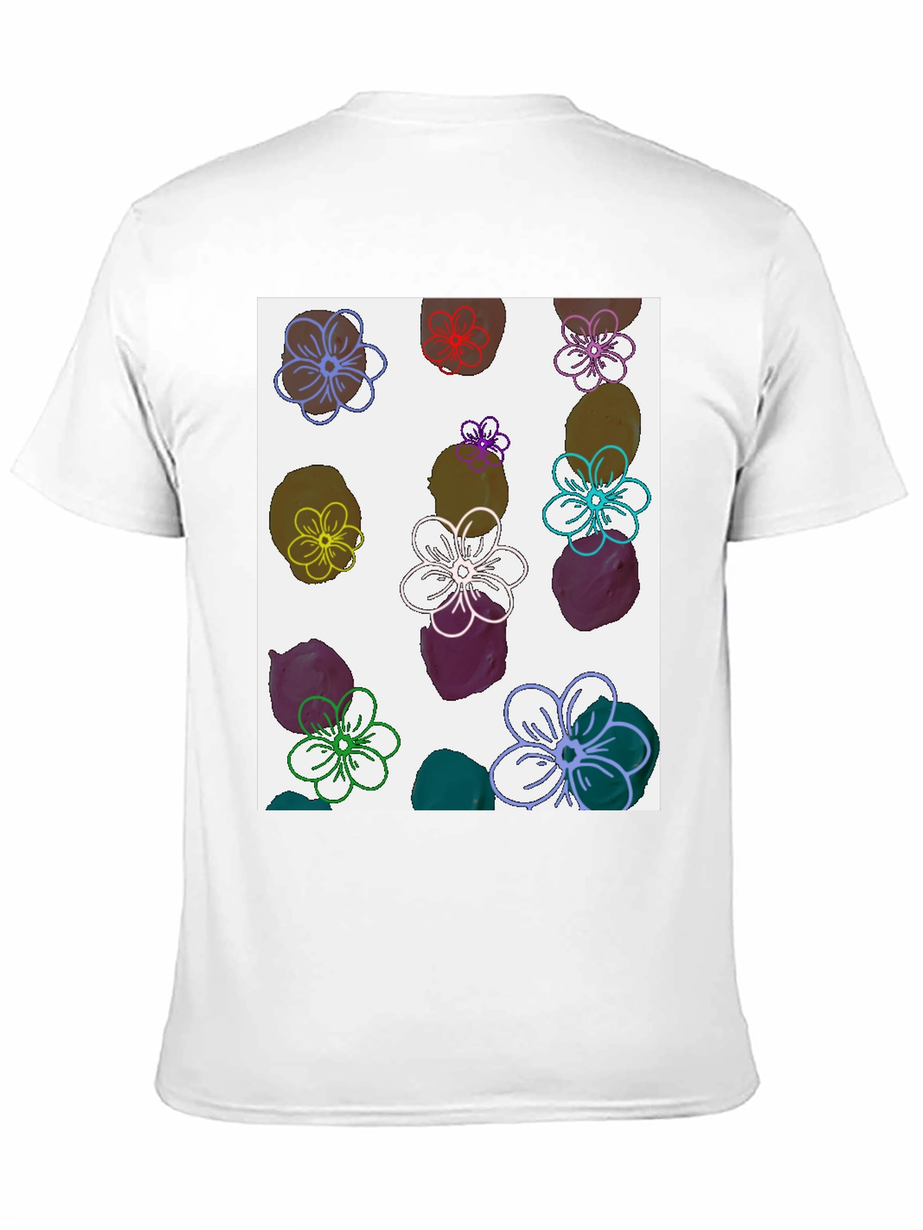 Floral Print T-Shirt - Modern Artistic Design
