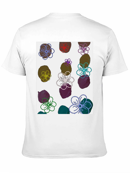 Floral Print T-Shirt - Modern Artistic Design