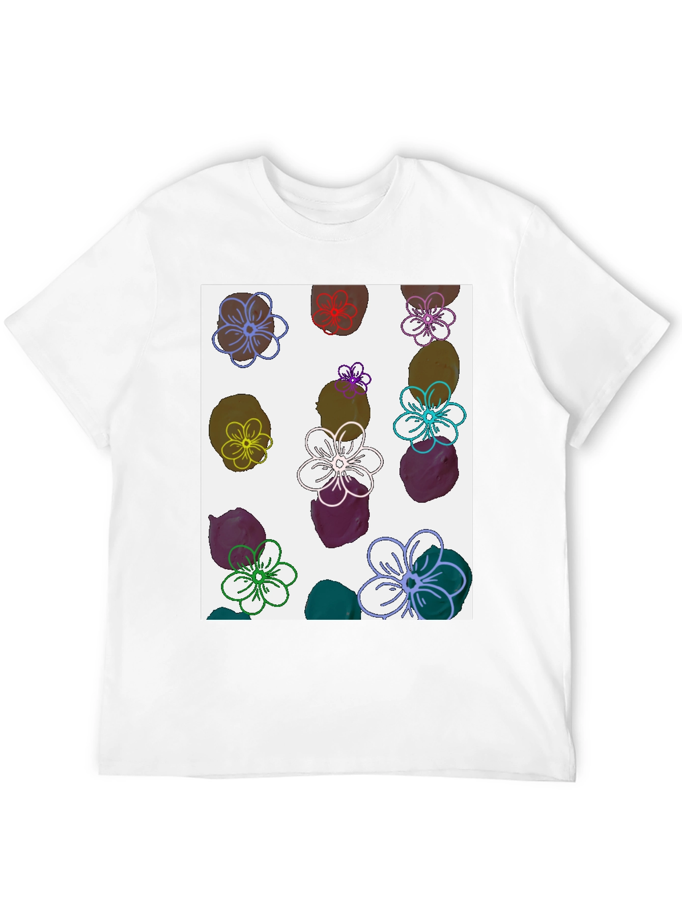 Floral Print T-Shirt - Modern Artistic Design