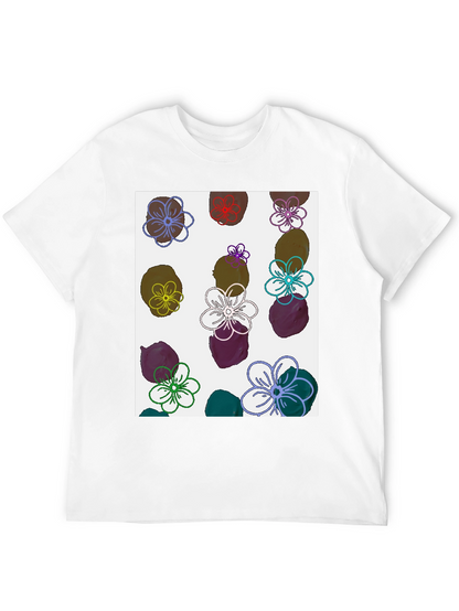 Floral Print T-Shirt - Modern Artistic Design