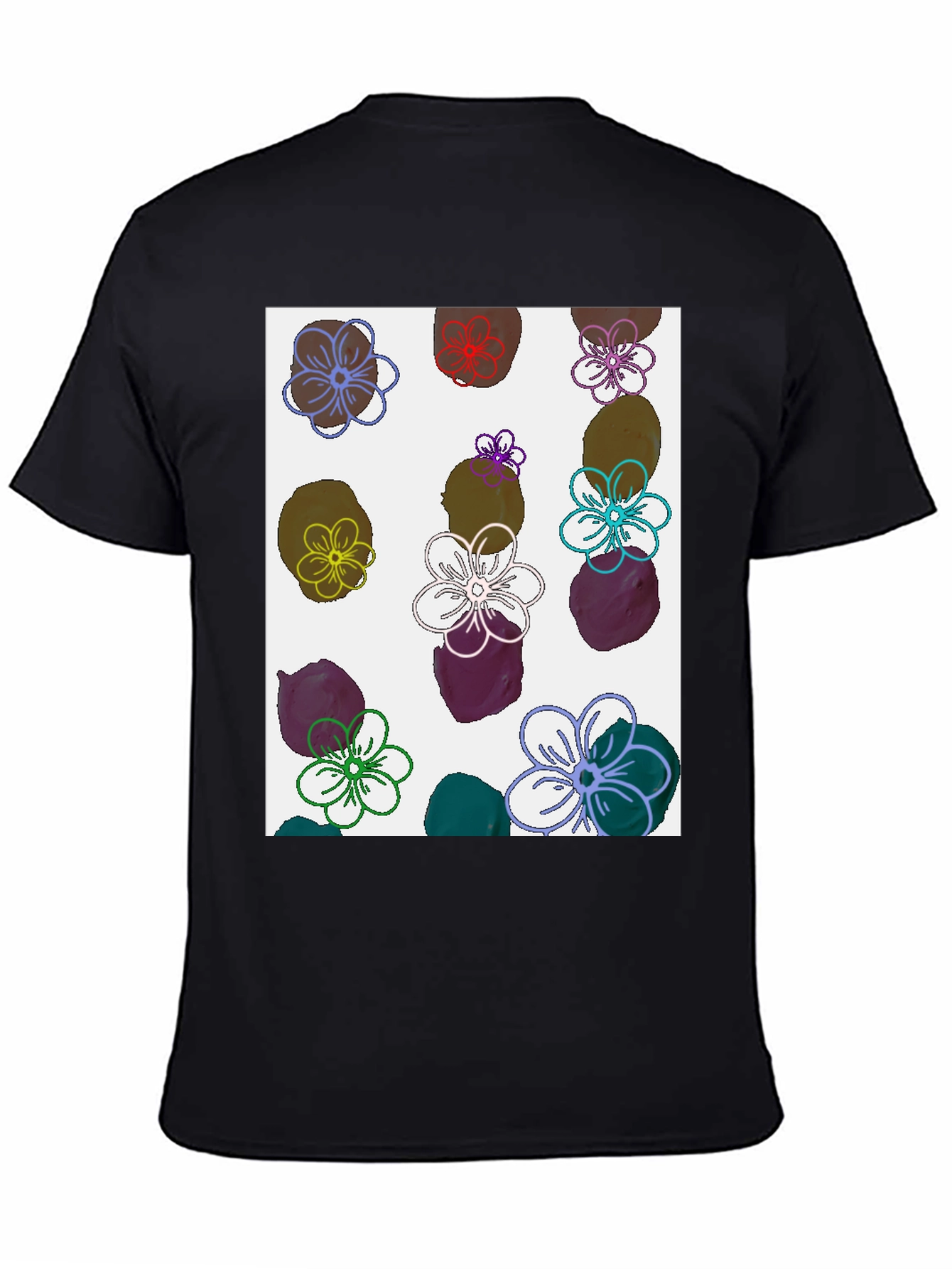 Floral Print T-Shirt - Modern Artistic Design