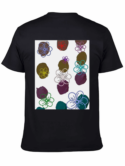 Floral Print T-Shirt - Modern Artistic Design