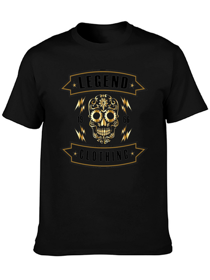 Legend Clothing Black T-Shirt with Skull Graphic