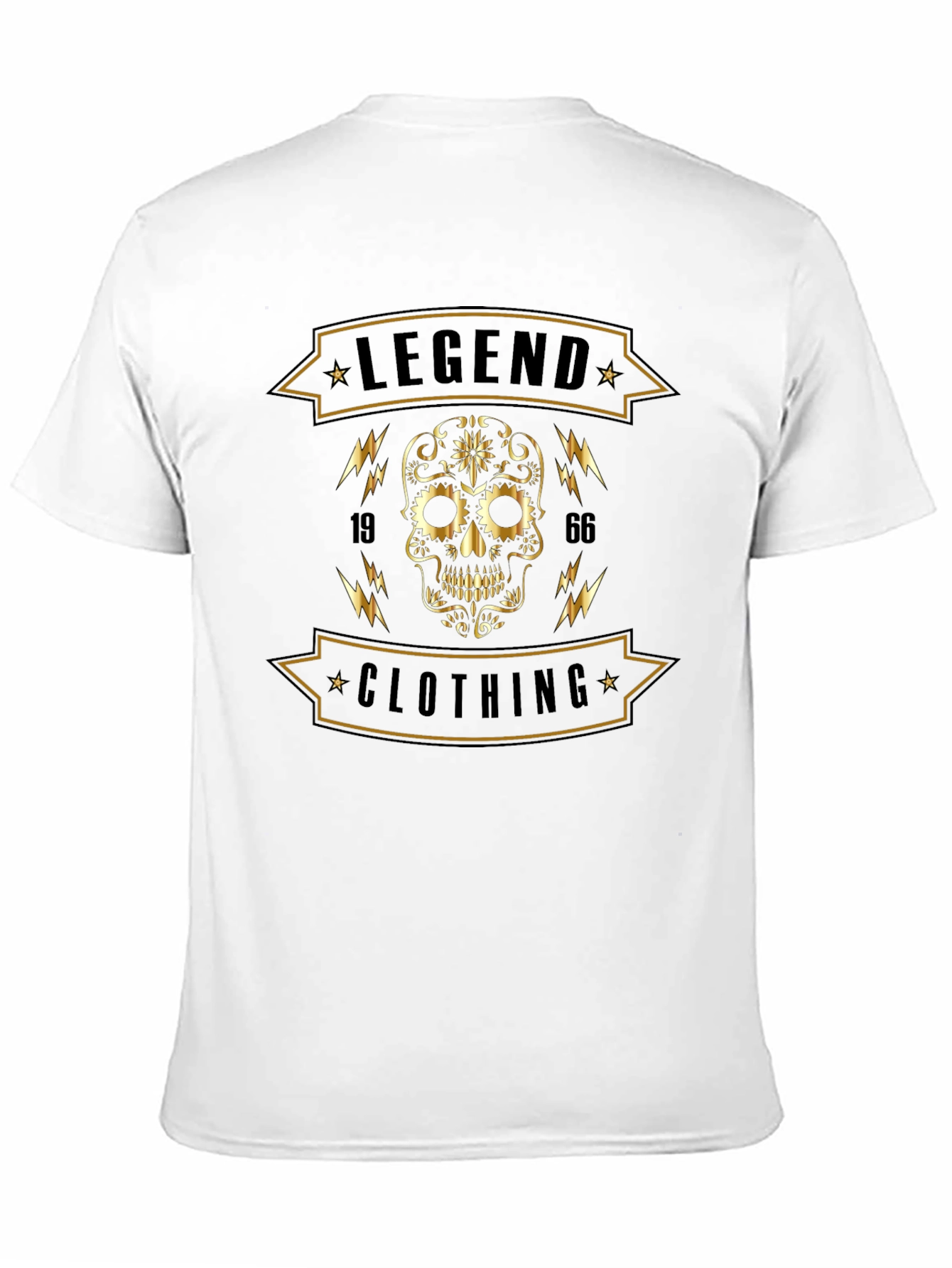 Legend Clothing Black T-Shirt with Skull Graphic