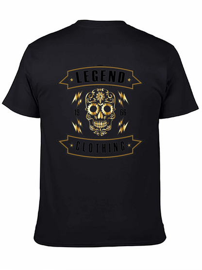 Legend Clothing Black T-Shirt with Skull Graphic
