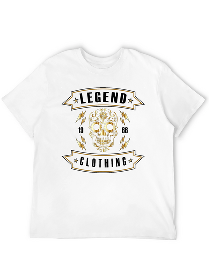 Legend Clothing Black T-Shirt with Skull Graphic
