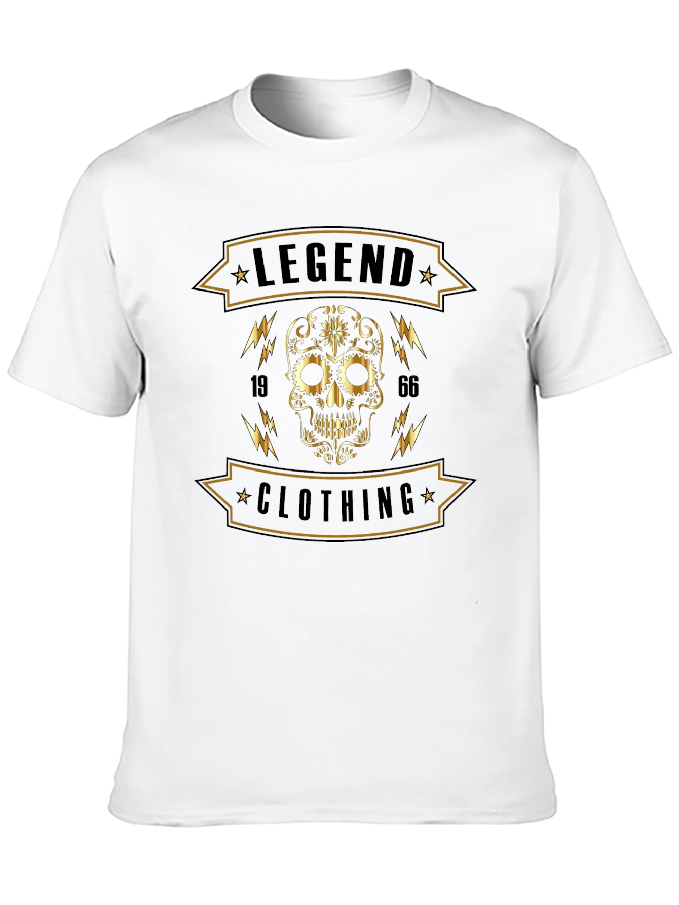 Legend Clothing Black T-Shirt with Skull Graphic
