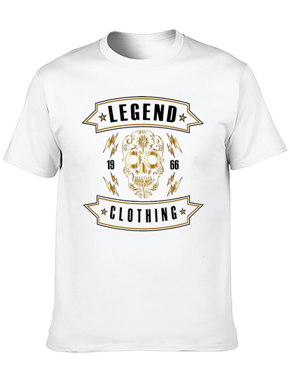 Legend Clothing Black T-Shirt with Skull Graphic