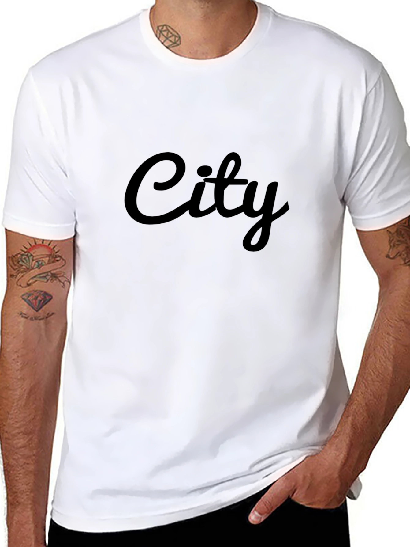 City Graphic Print Black T-Shirt