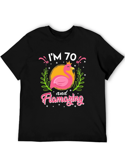 Flamazing 70th Birthday T-Shirt - Flamingo Design