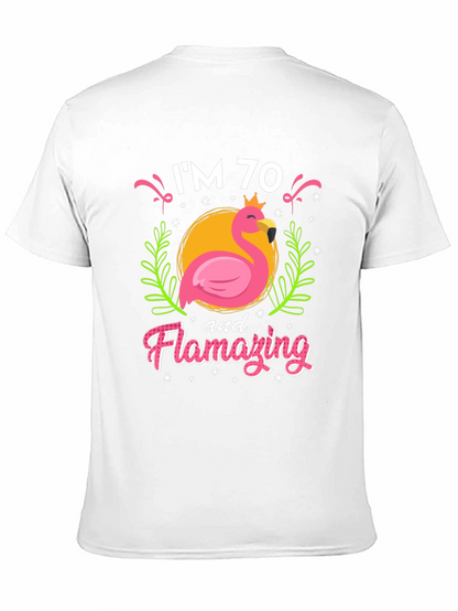 Flamazing 70th Birthday T-Shirt - Flamingo Design