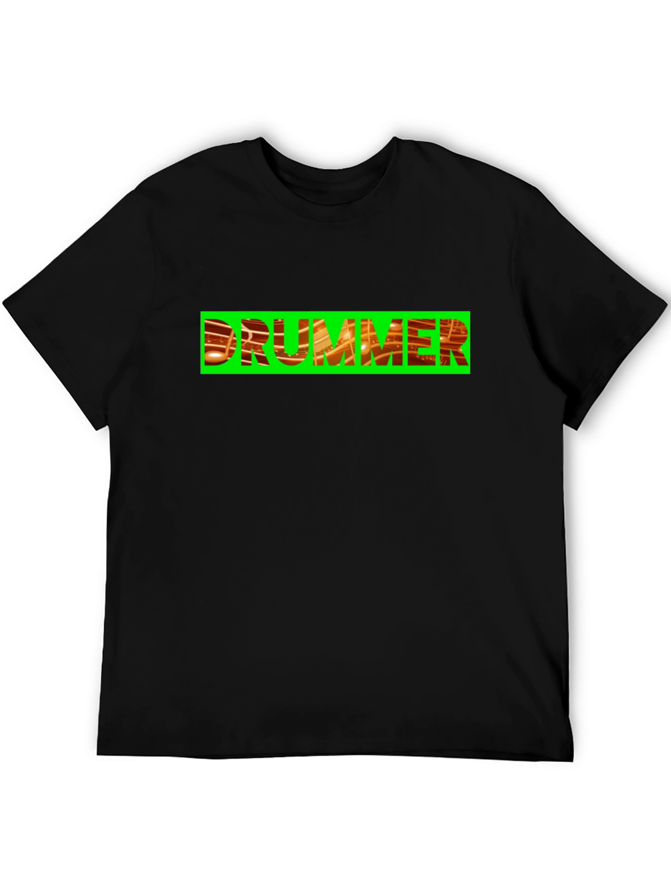 Drummer Graphic Tee - Bold Black Cotton
