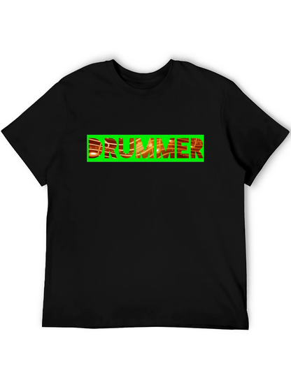 Drummer Graphic Tee - Bold Black Cotton