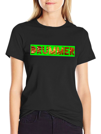 Drummer Graphic Tee - Bold Black Cotton