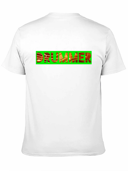 Drummer Graphic Tee - Bold Black Cotton