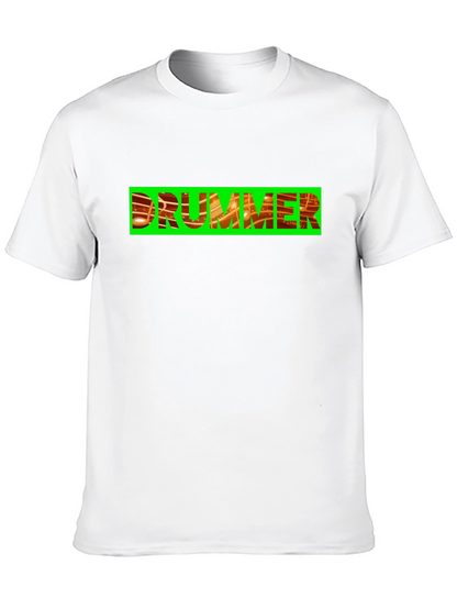 Drummer Graphic Tee - Bold Black Cotton