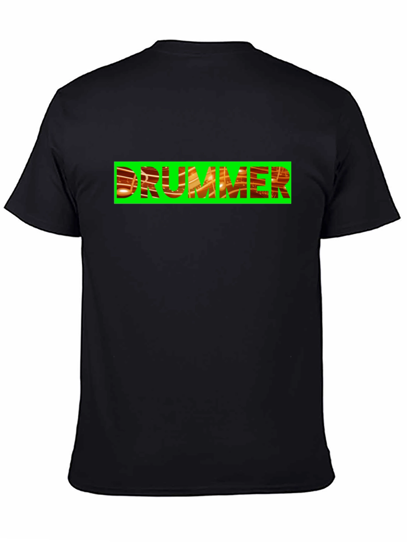 Drummer Graphic Tee - Bold Black Cotton