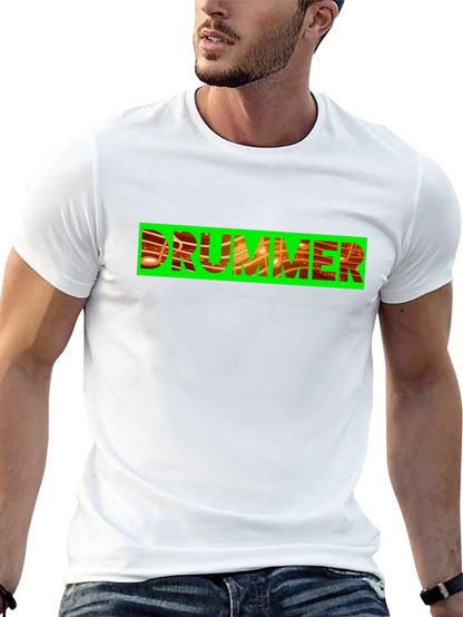 Drummer Graphic Tee - Bold Black Cotton