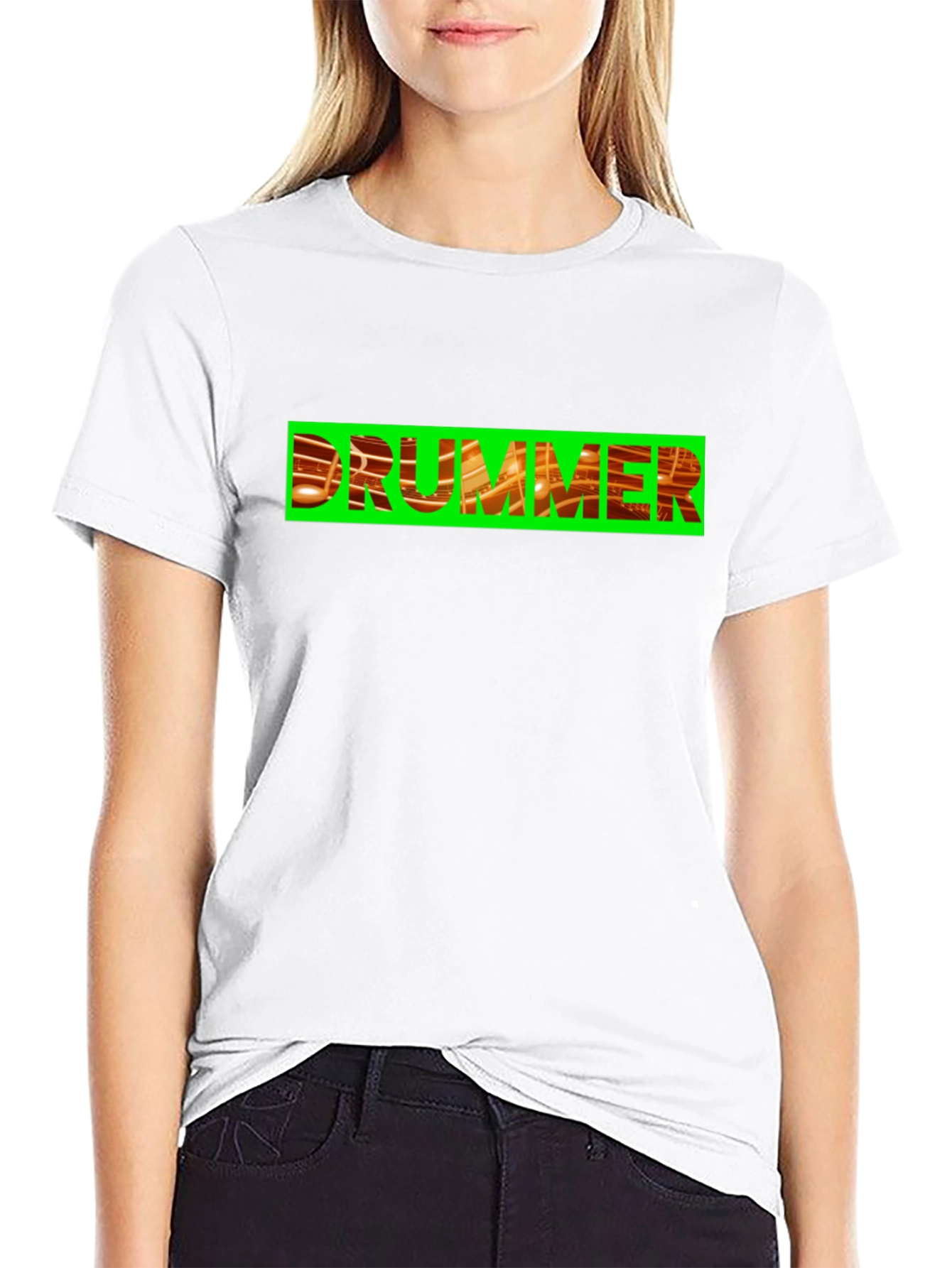 Drummer Graphic Tee - Bold Black Cotton