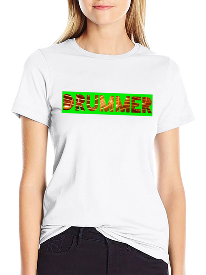 Drummer Graphic Tee - Bold Black Cotton