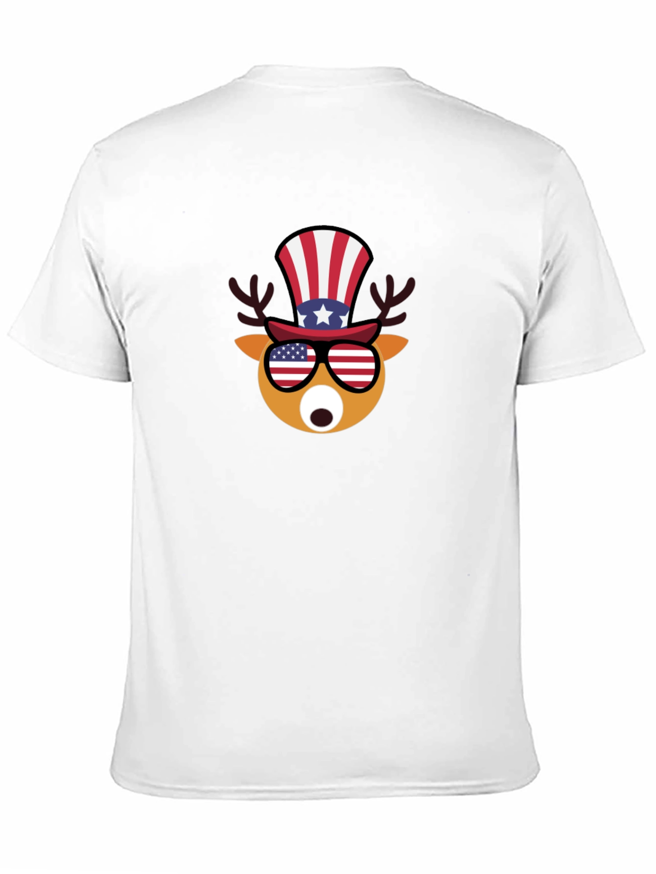 Patriotic Deer T-Shirt - USA Flag Design