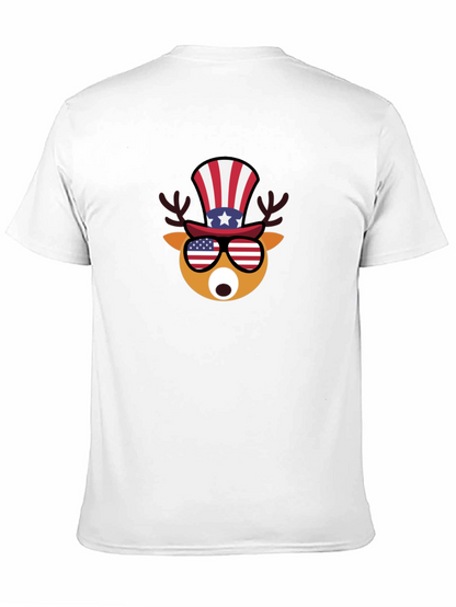 Patriotic Deer T-Shirt - USA Flag Design