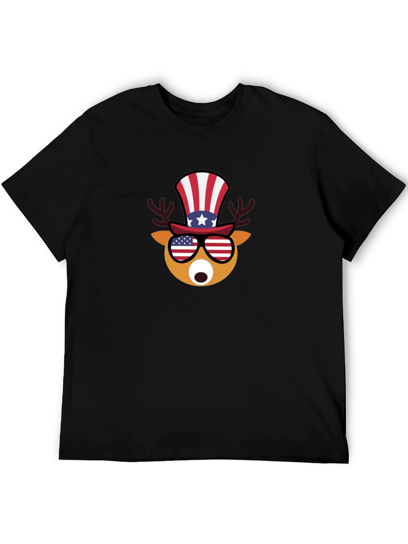 Patriotic Deer T-Shirt - USA Flag Design